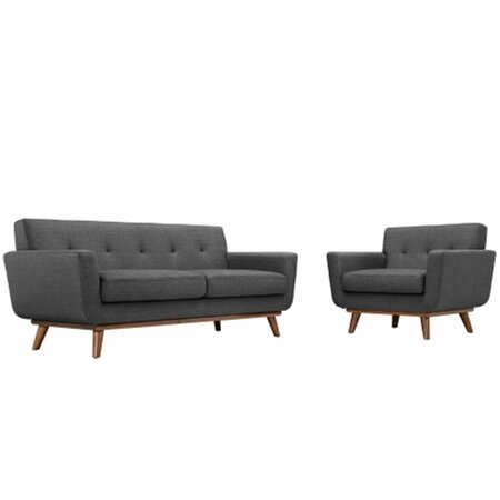 EAST END IMPORTS Engage Armchair and Loveseat Set of 2- Gray EEI-1346-DOR